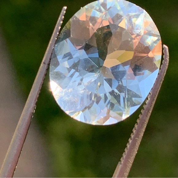 💎 CERTIFIED 6.69 CRT~Natural Aquamarine Oval Brilliant Cut Gemstone - Picture 7 of 17